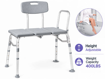 Adjustable Shower Chair Bath Tub Transfer Bench for Elderly Disabled