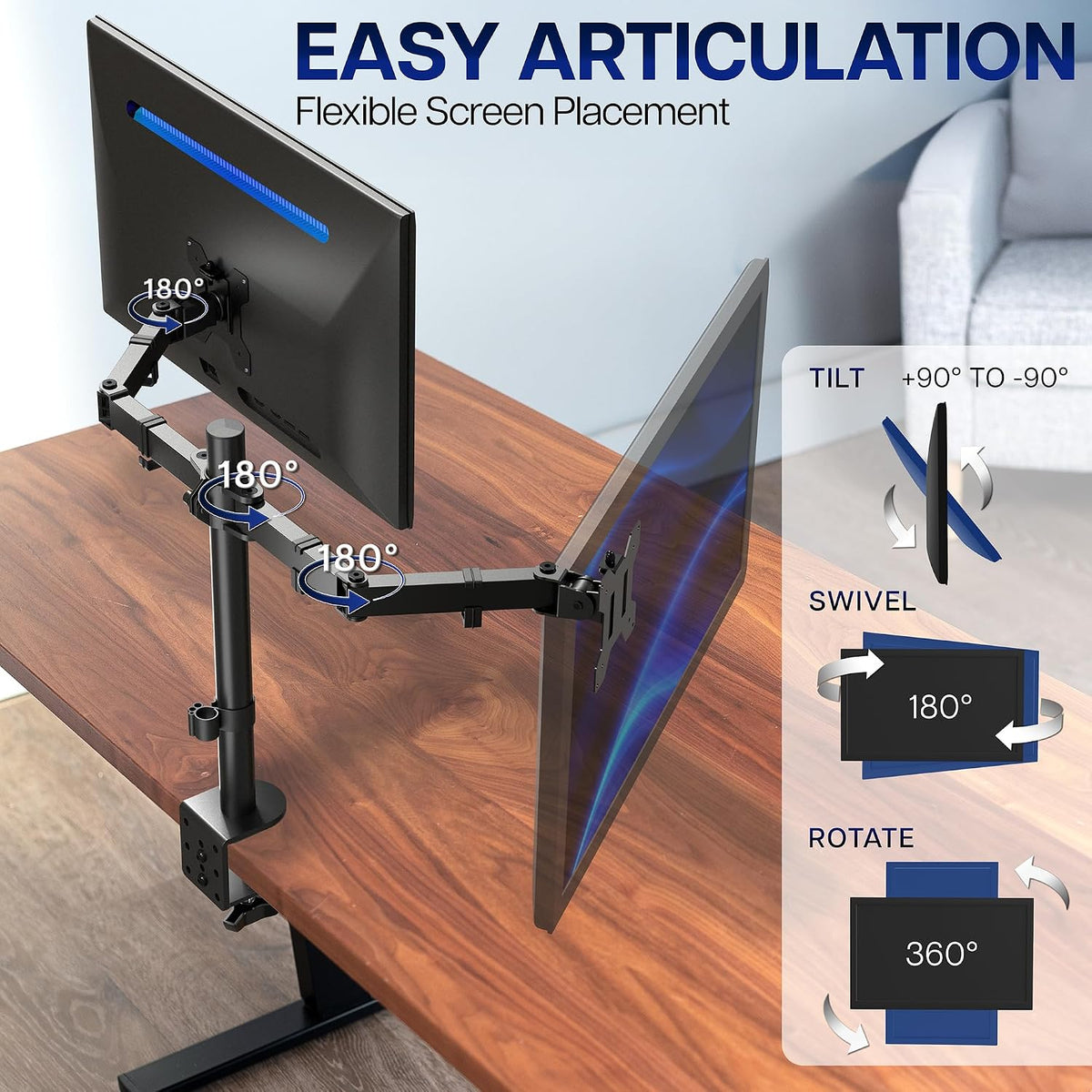 Dual Monitor Desk Mount Stand