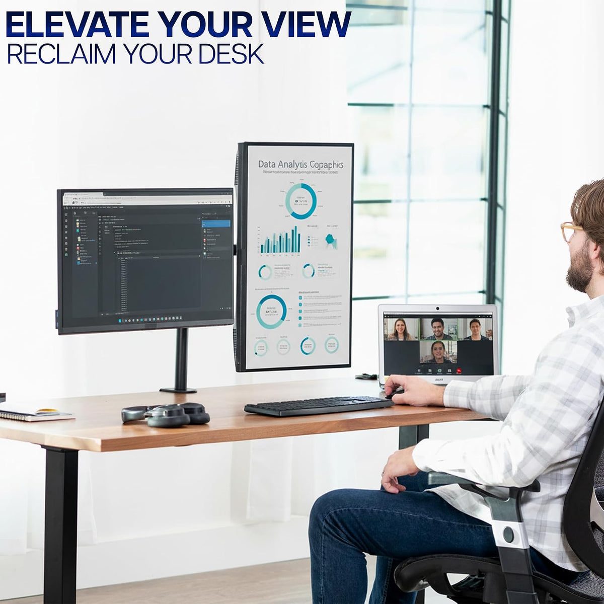 Dual Monitor Desk Mount Stand
