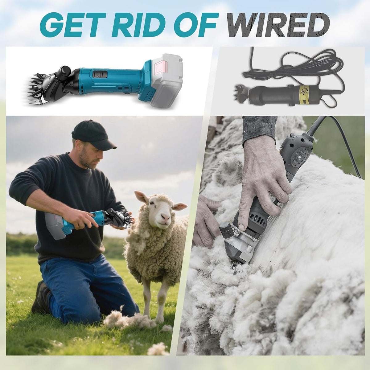 Cordless Electric Sheep Clipper Shearing Tool