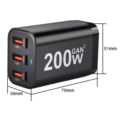 200W GaN USB-C Wall Charger