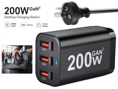 200W GaN USB-C Wall Charger