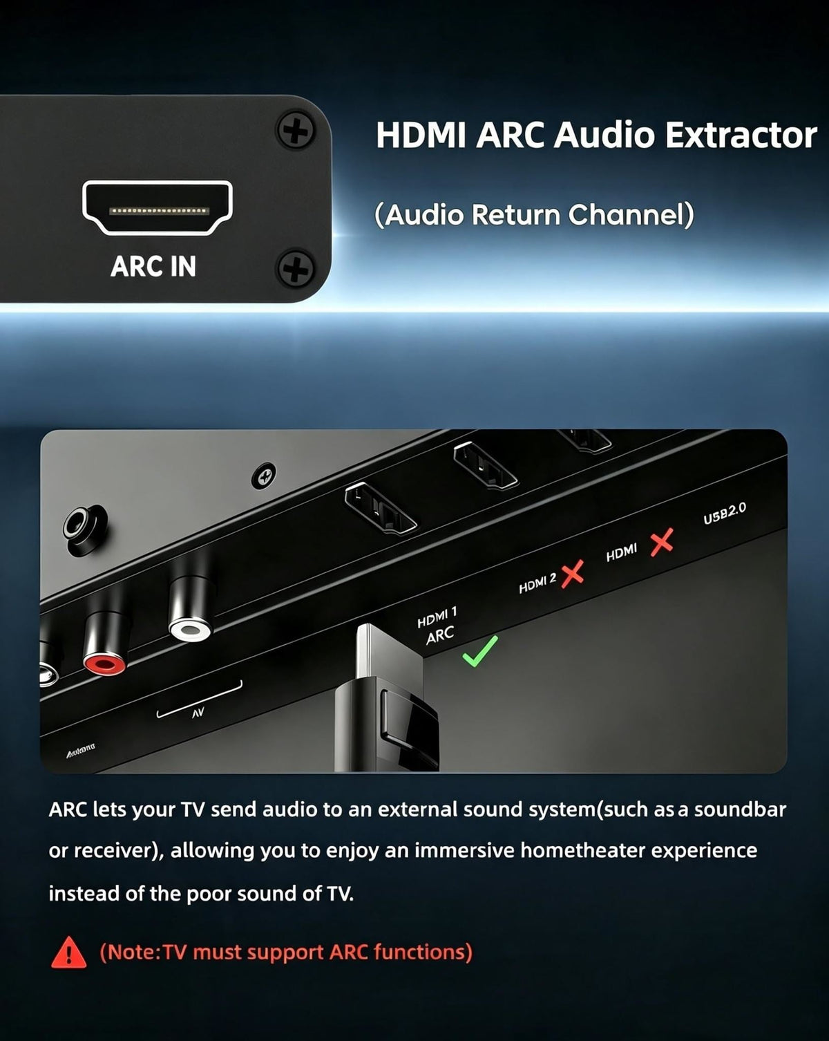 HDMI ARC Audio Extractor Adapter