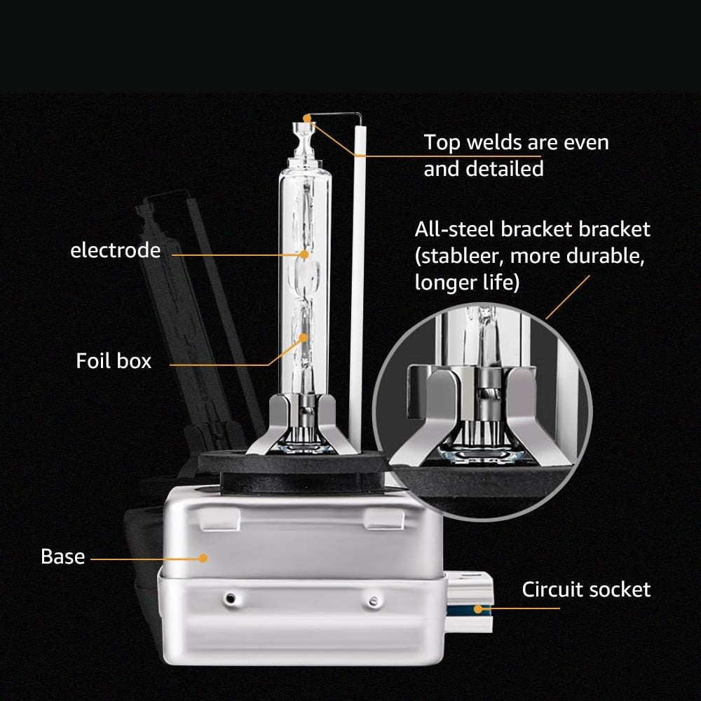 D1S Xenon HID Car Headlight Bulbs 4300k Pair