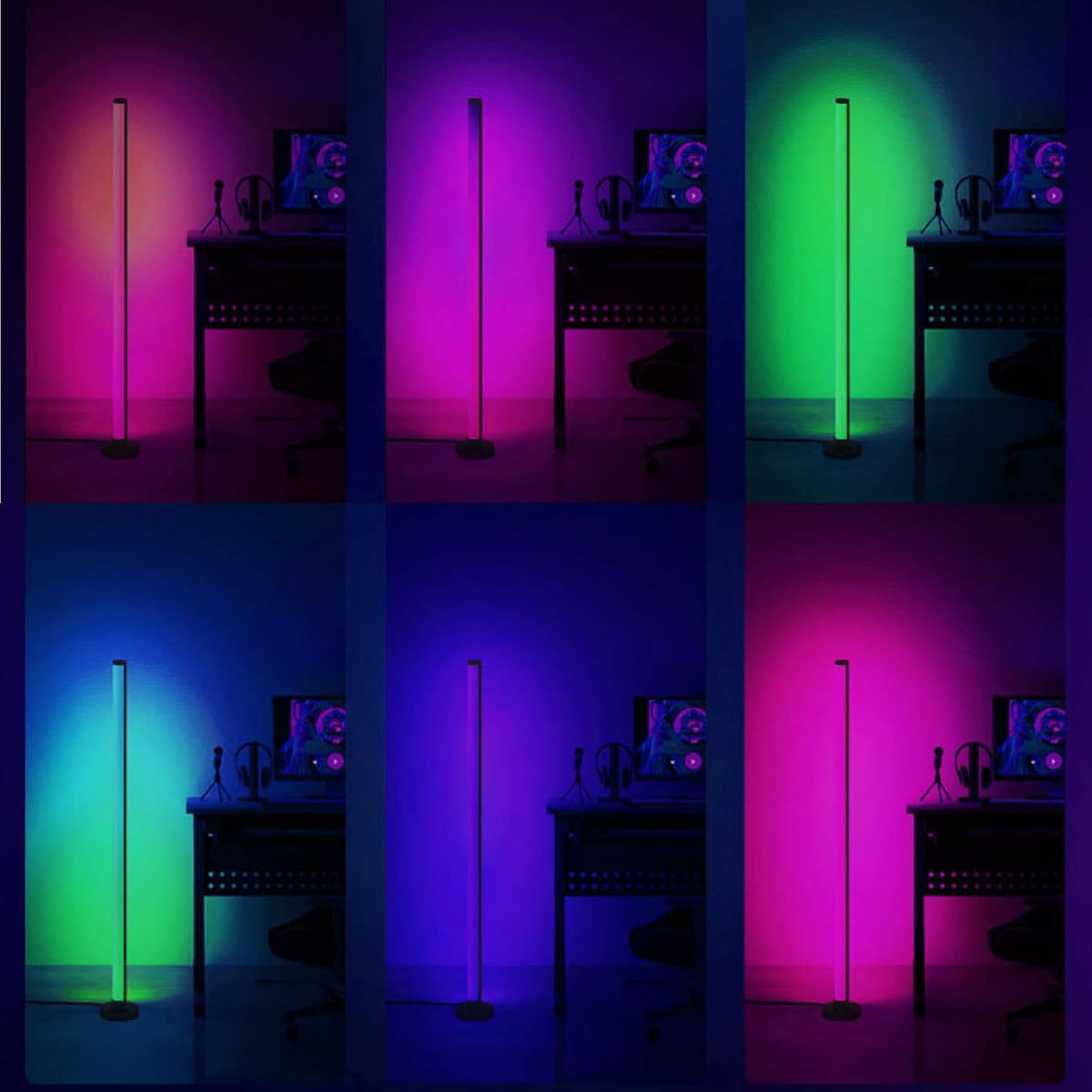 Corner LED RGB Floor Lamp With Music Sync App & Remote Control