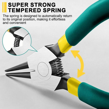 4 Piece Circlip Pliers Set with Straight & Curved Tips and Storage Case