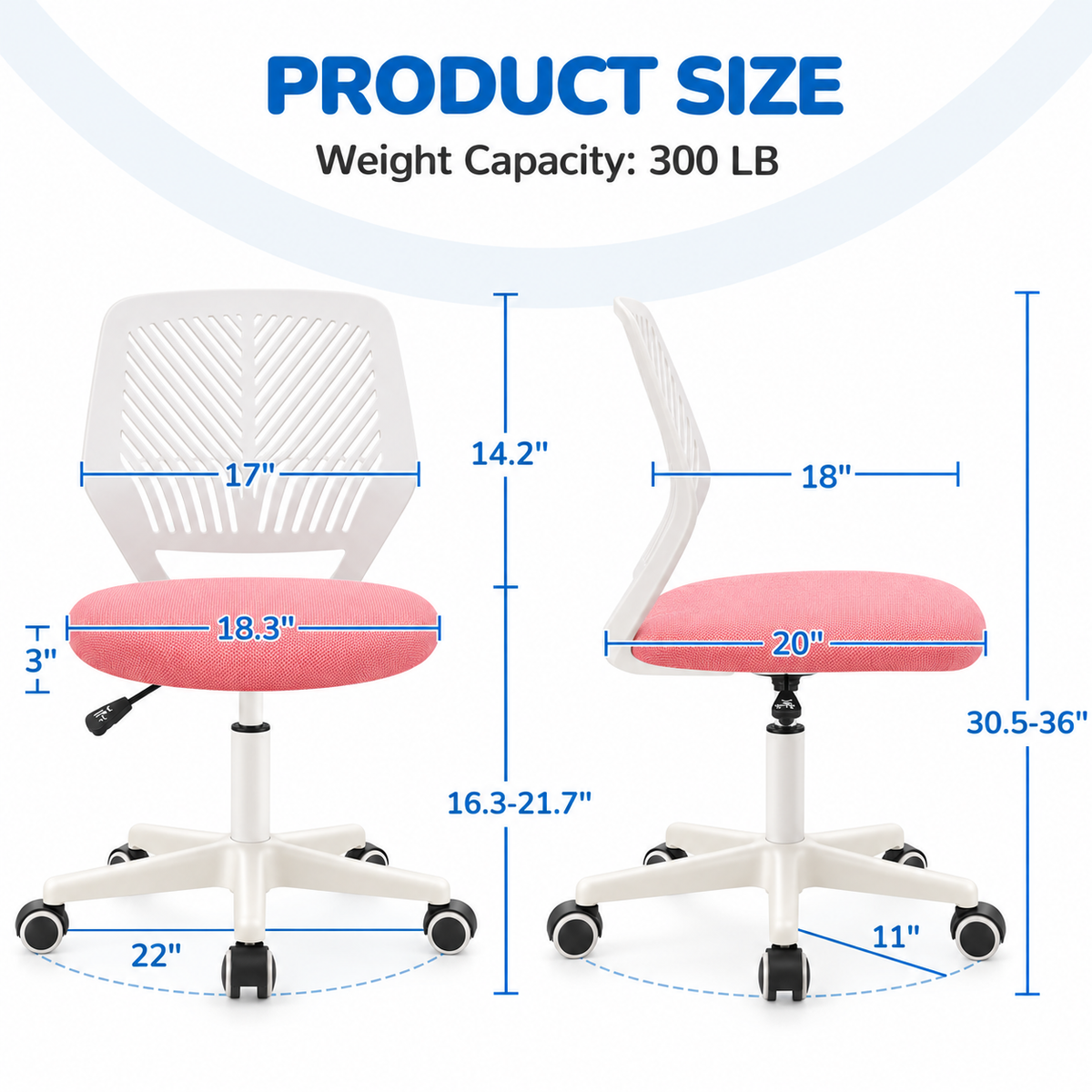 Office Chair, Adjustable Height, Swivel, Ergonomic
