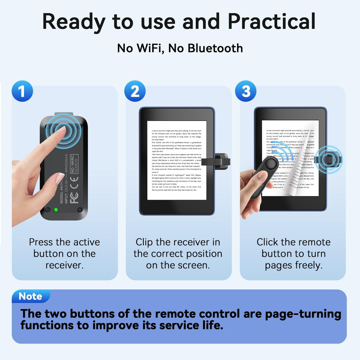 Remote Control Page Turner for Kindle, eReader, iPad and Phone
