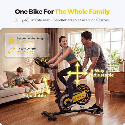 Adjustable Exercise Bike Spin Bike Heavy Duty