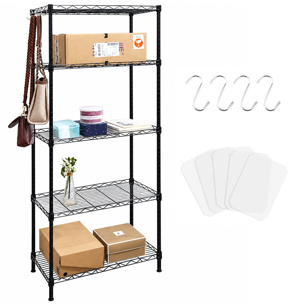5-Tier Metal Storage Shelving Display Rack
