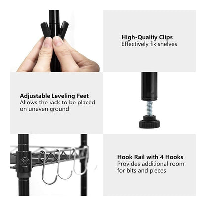 5-Tier Metal Storage Shelving Display Rack