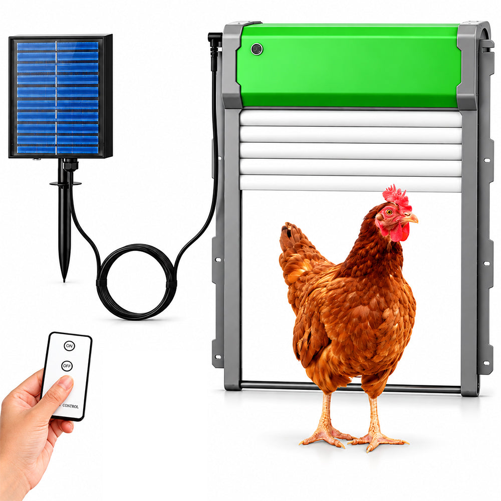 Solar Power Motorised Door Chicken Coop Door Automatic Pet Door Opener Battery