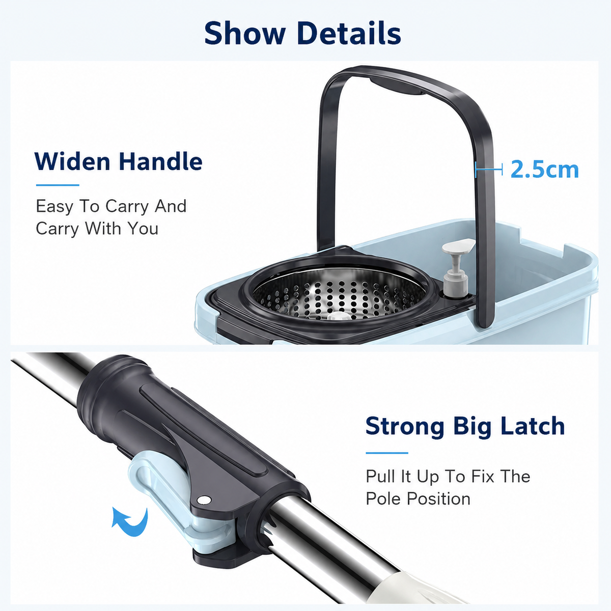 360 Spin Mop + Bucket Set  Rotate Spinning Microfiber Mop