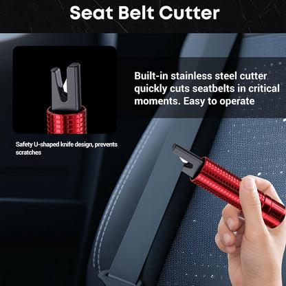 Car Safety Hammer, 2-in-1 Car Window Breaker with Seat Belt Cutter