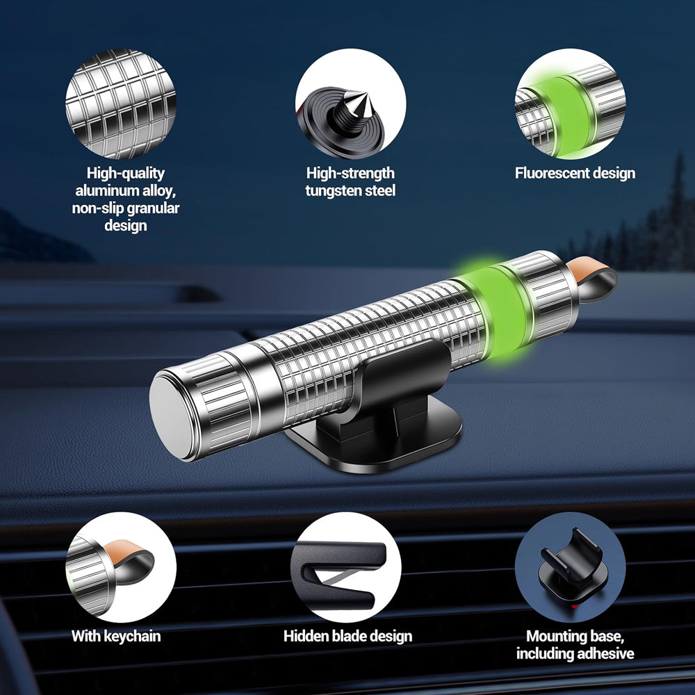 Car Safety Hammer, 2-in-1 Car Window Breaker with Seat Belt Cutter