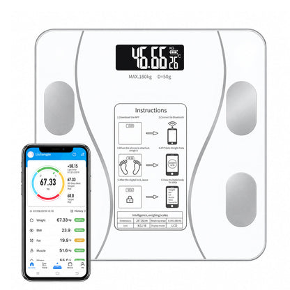 Digital Bathroom Scale Body Weight Scale White
