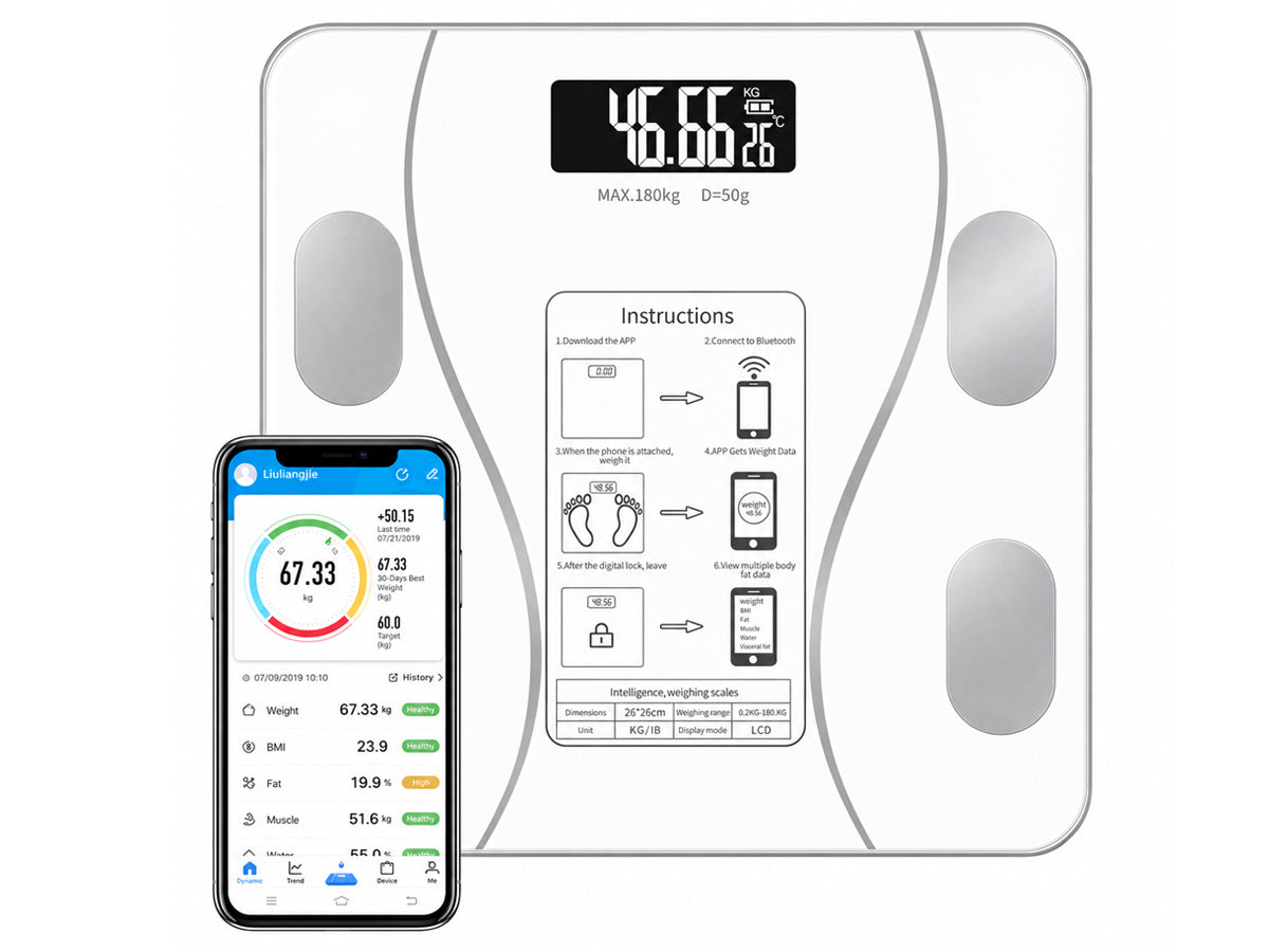 Digital Bathroom Scale Body Weight Scale White