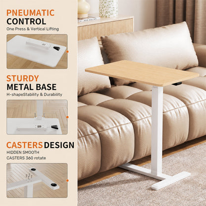 Overbed Bedside Table Off White