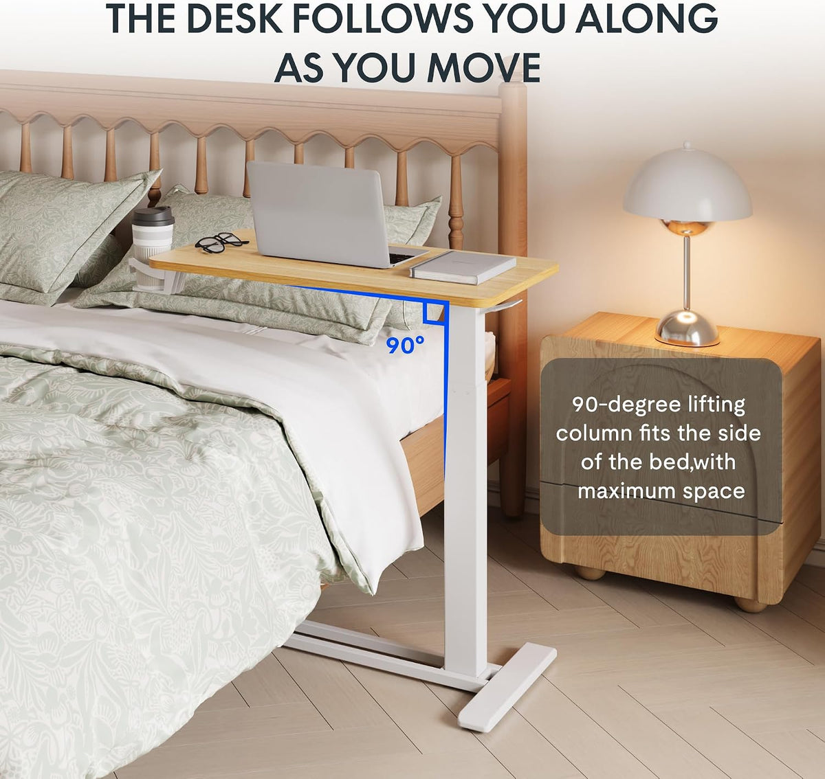 Overbed Bedside Table Bed Desk Adjustable