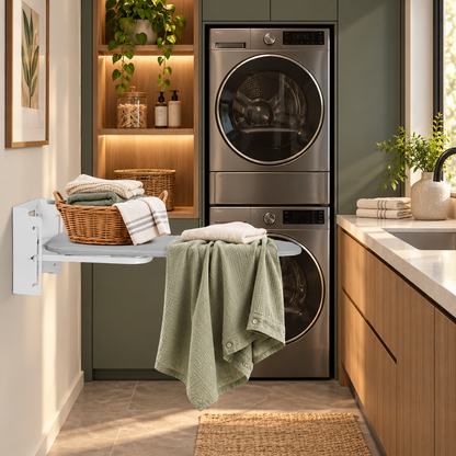 Wall Mounted Ironing Board with Height Adjustment Foldable