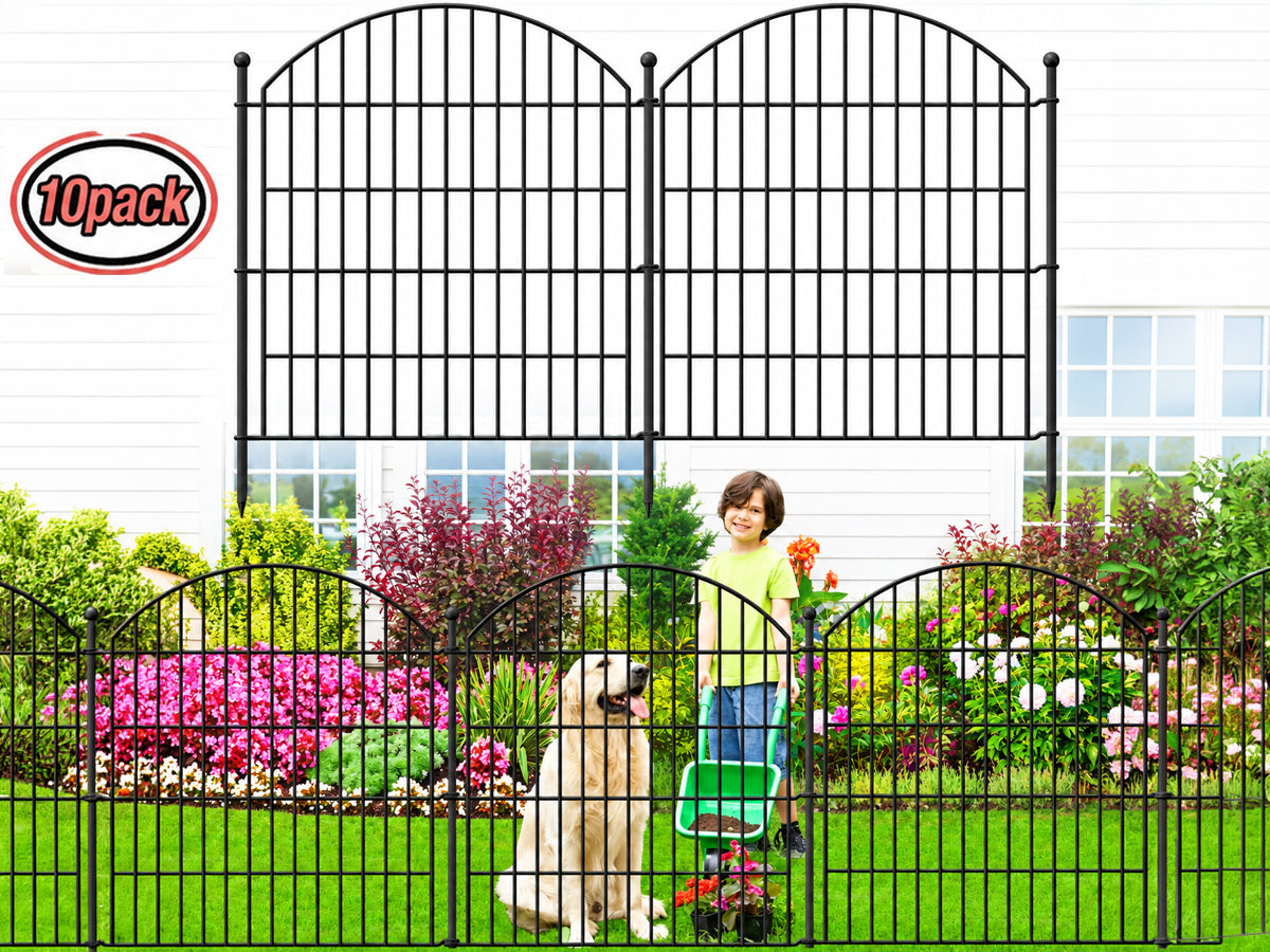 10 Pack Metal Garden Barrier Fence - 80cm Animal Fence Panels