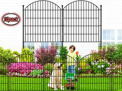 10 Pack Metal Garden Barrier Fence - 80cm Animal Fence Panels