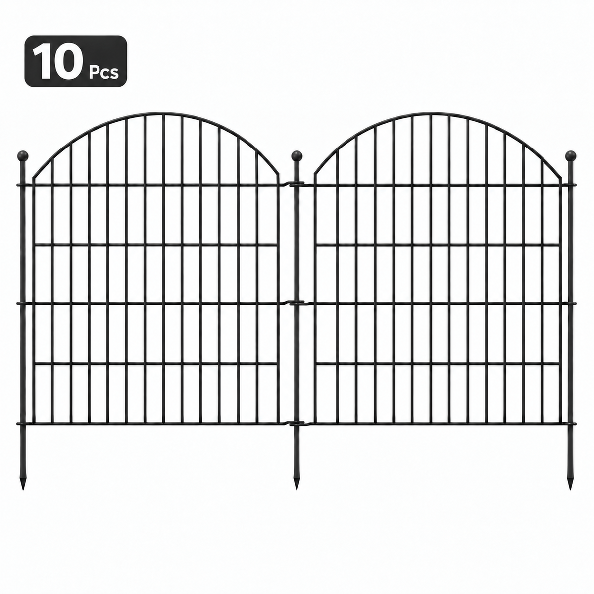 10 Pack Metal Garden Barrier Fence - 80cm Animal Fence Panels