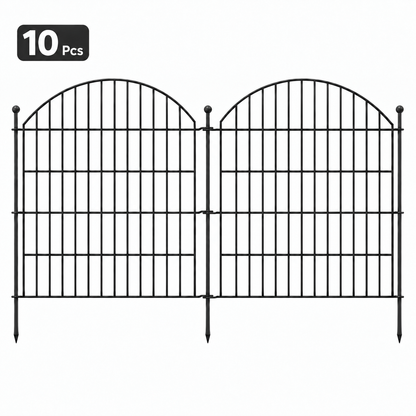 10 Pack Metal Garden Barrier Fence - 80cm Animal Fence Panels