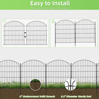 10 Pack Metal Garden Barrier Fence - 80cm Animal Fence Panels