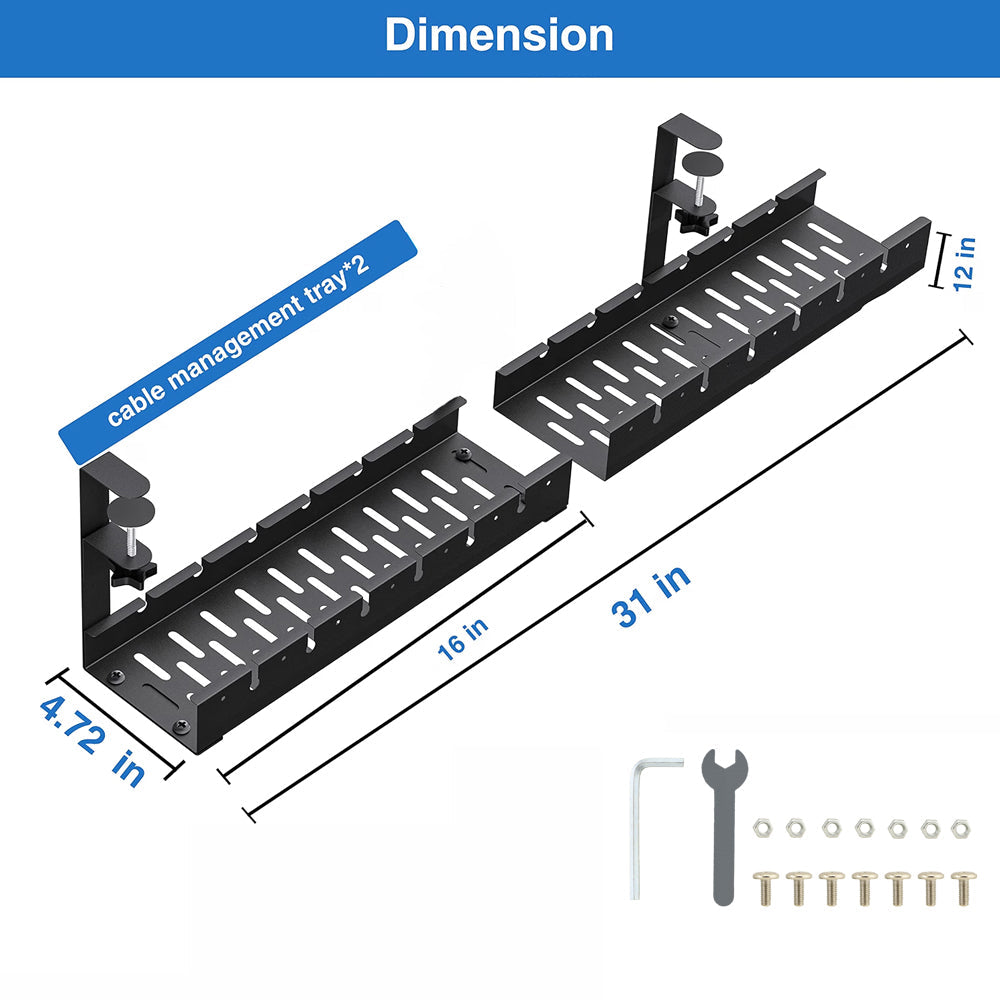 Under Desk Cable Management Rack 79 CM