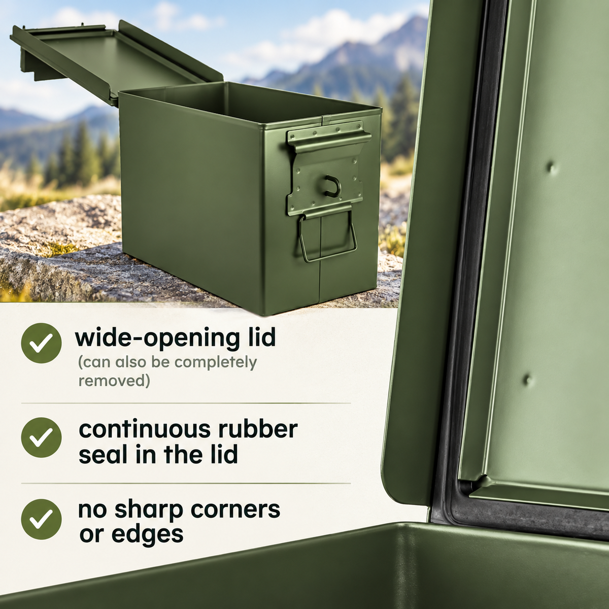 Metal Ammo Tin Case Storage Box