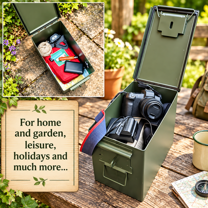 Metal Ammo Tin Case Storage Box