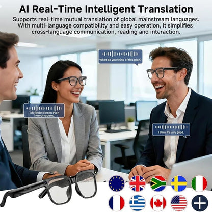 AI Smart Glasses with 8MP Camera, Real-Time Translation & Bluetooth Calling