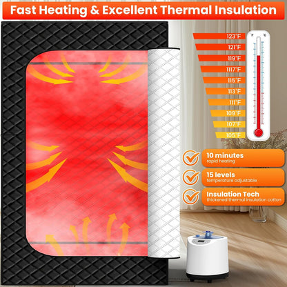 Infrared Steam Sauna with Red Light Therapy