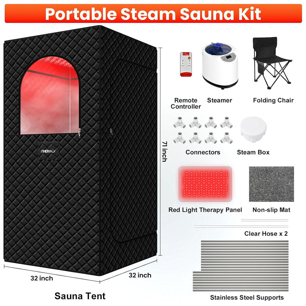 Infrared Steam Sauna with Red Light Therapy