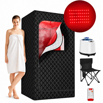 Infrared Steam Sauna with Red Light Therapy