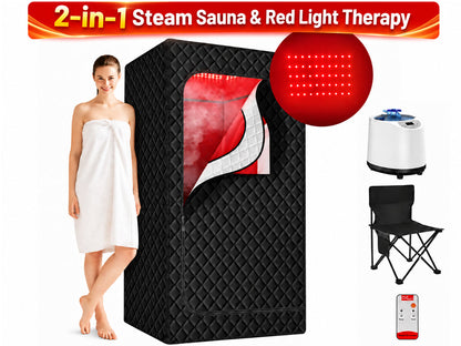 Infrared Steam Sauna with Red Light Therapy