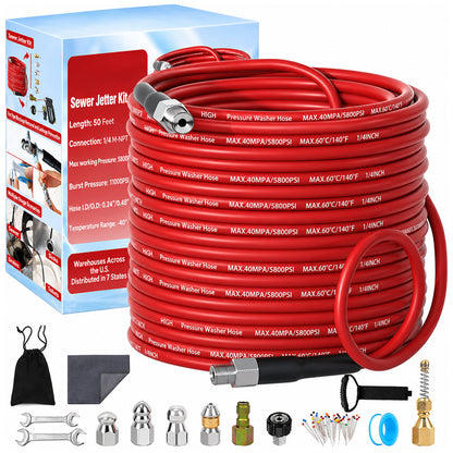 Sewer Jetter Kit for Pressure Washer 30M