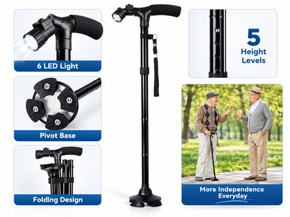 Folding Cane with Led Light Walking Stick