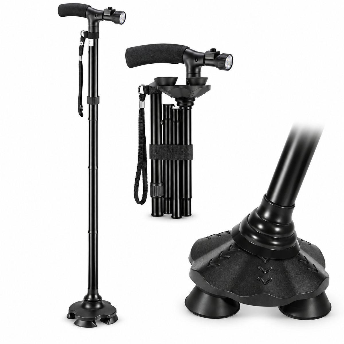 Folding Cane with Led Light Walking Stick