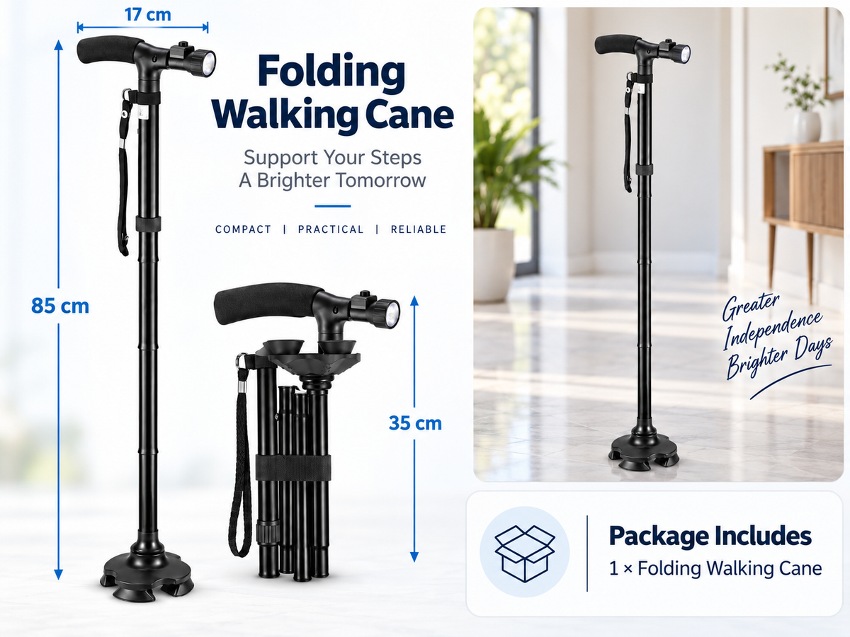 Folding Cane with Led Light Walking Stick