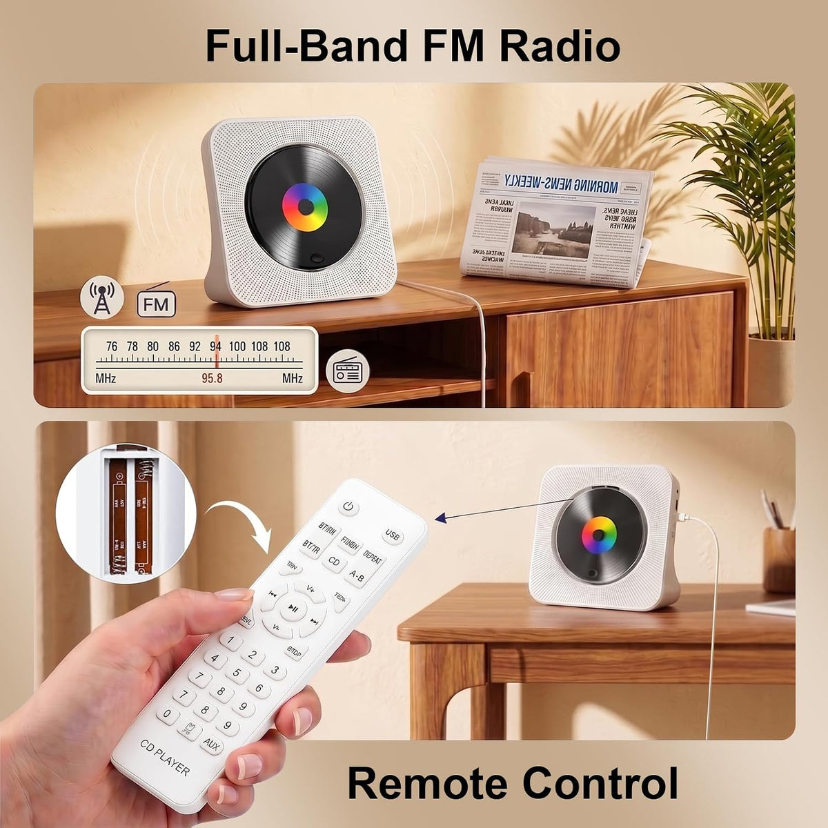 Rechargeable CD Player Bluetooth