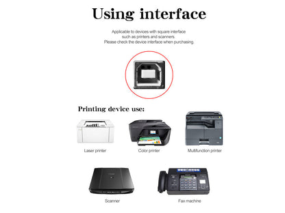 Printer Cable Usb 2.0 Printer Cable - A-Male To B-Male Cord - The Shopsite