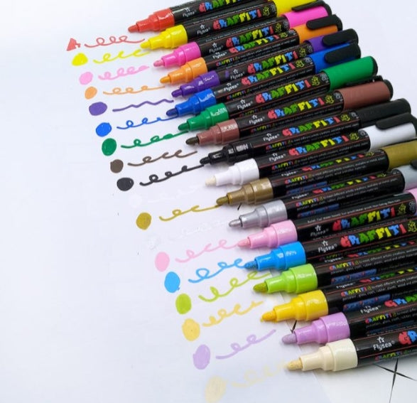 Paint Pens Paint Markers Water-Based Painting Marker Brush Tip 1.8-2.5mm