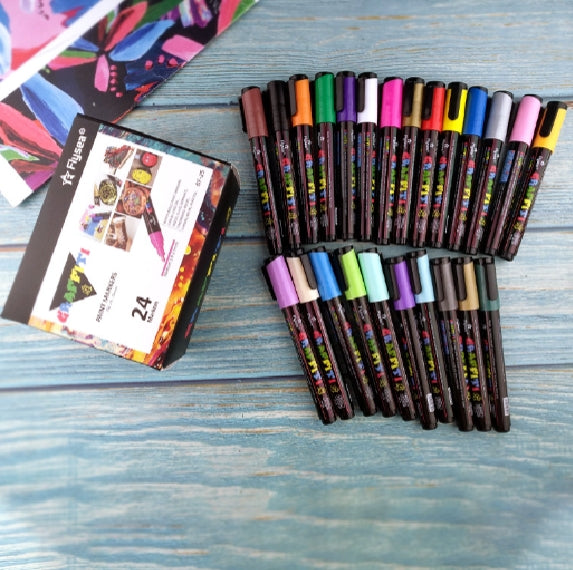 Paint Pens Paint Markers Water-Based Painting Marker Brush Tip 1.8-2.5mm