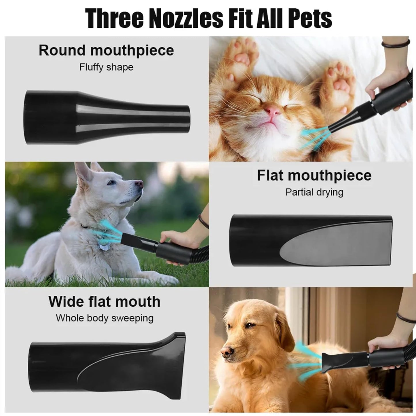 Pet Hair Dryer Grooming Blower Blue