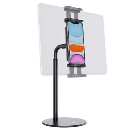 4.7-11 inches Mobile Phones iPad and Tablet PC Desktop Metal Stand Holder-Black