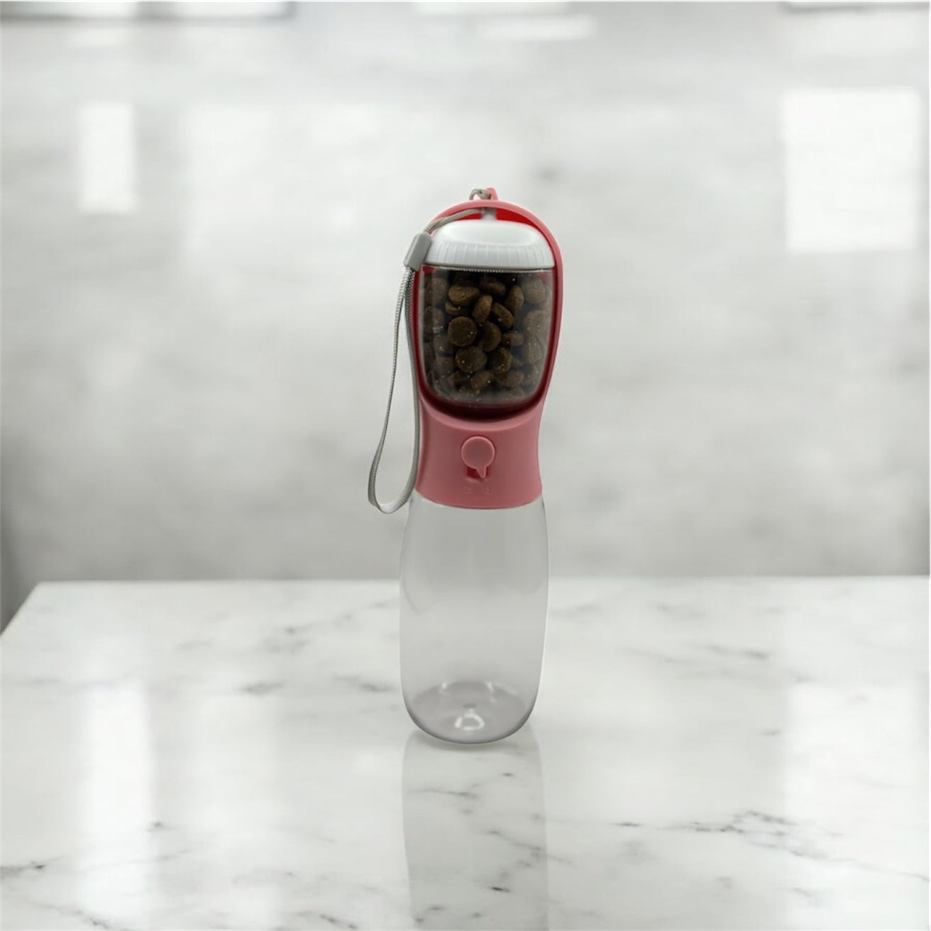 2 in 1 Portable Pet Bowl Bottle With Food Compartment