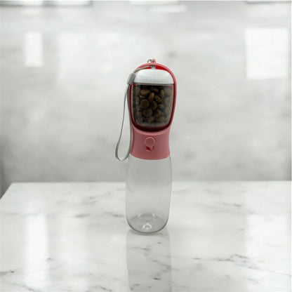 2 in 1 Portable Pet Bowl Bottle With Food Compartment