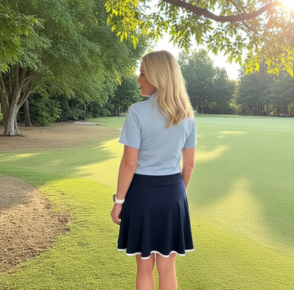 Women's Merino Swing Skirt with White Trim